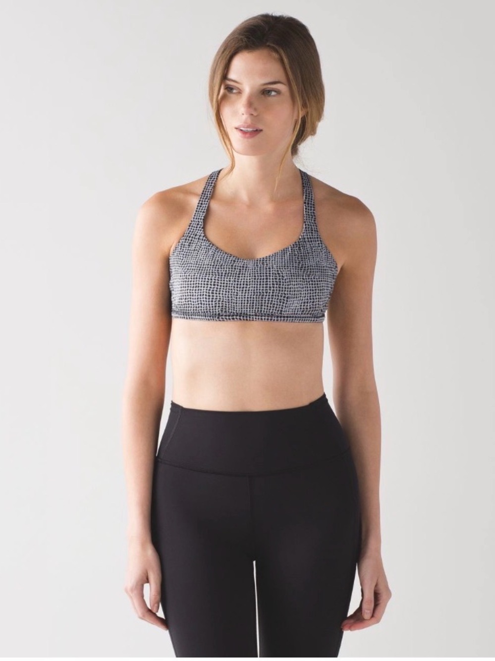 Lululemon Free To Be Zen Bra- Fall Net White Black/ Ray